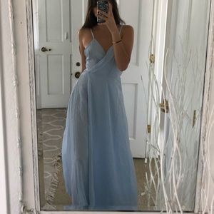 Amaryllis Sparkly Blue Wrap Dress